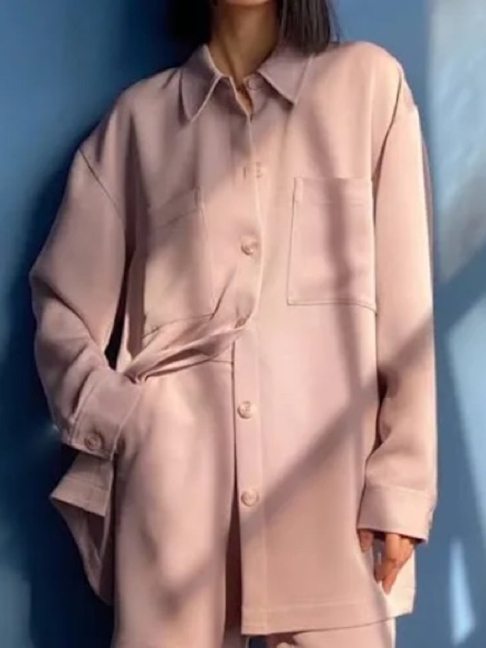 Babaton Borna Women's Oversized Button-Down Shirt Jacket - Dusty Pink M